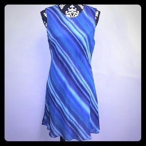 Cache' Blue Striped Midi Dress